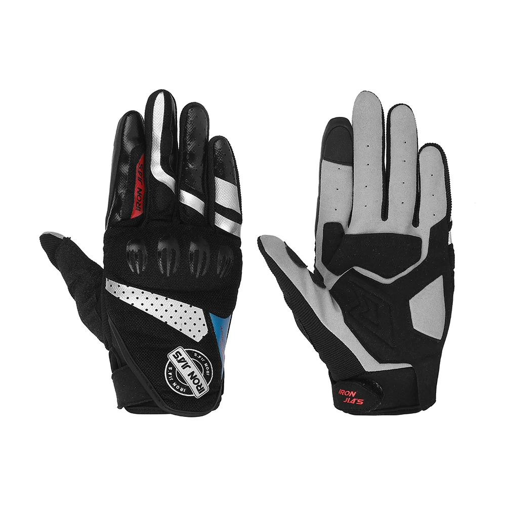 IRON JIA'S Mesh Motorcycle Gloves Wear Resistant Riding Breathable Touch Screen Carbon Fiber Protection Motorbike Guantes Moto