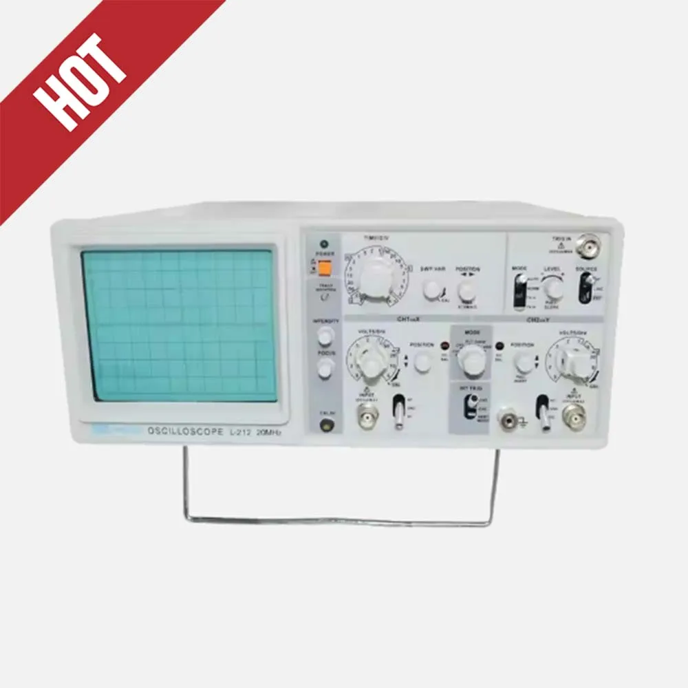 

Longwei L-212 20MHz Dual Channel Laboratory Analog Oscilloscop Large Screen Display Double Trace X-Y Operation ATT Trigger