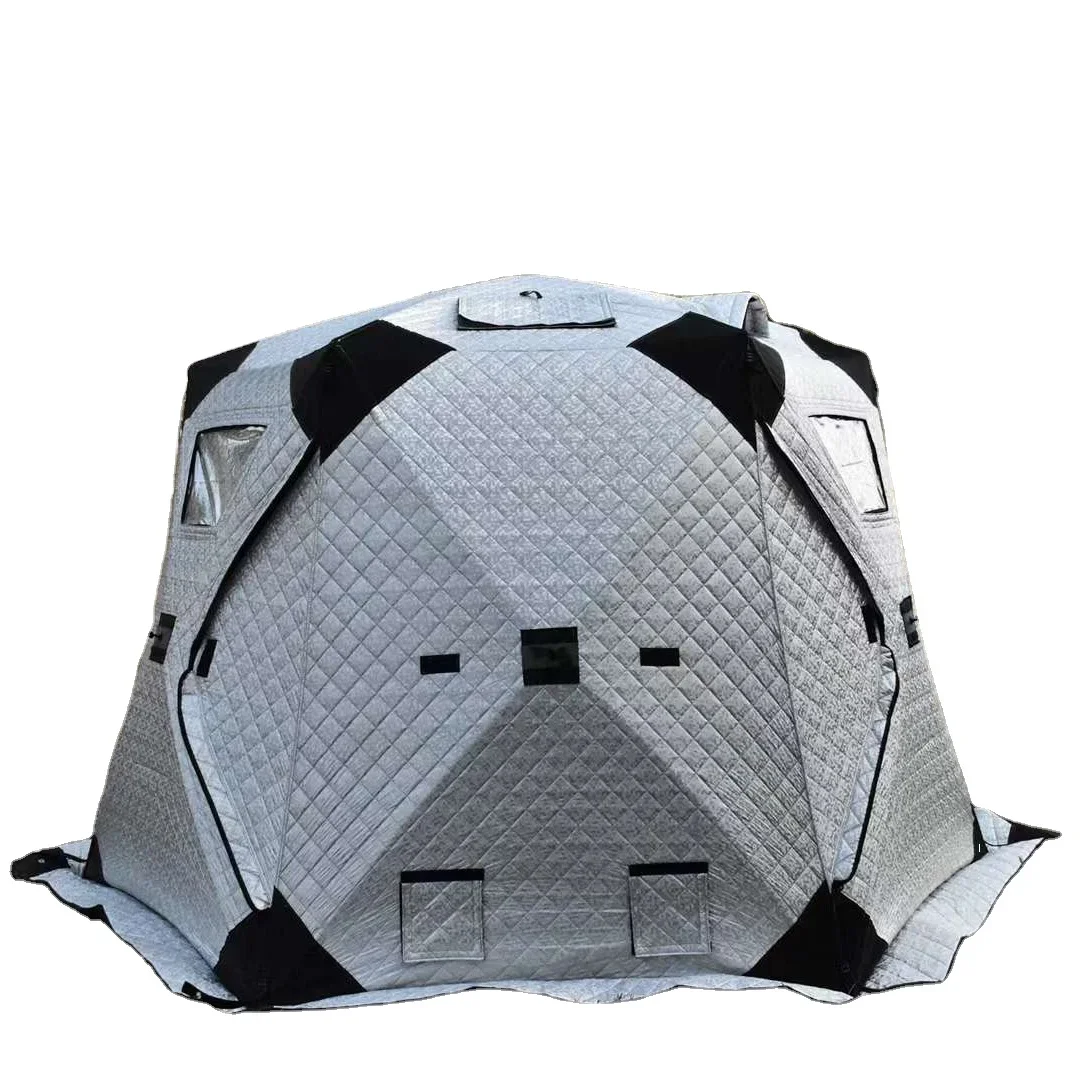 

Ice Cube 3-4 Persons Instant Shelter Winter Fishing Tent Blue Silver With Mat
