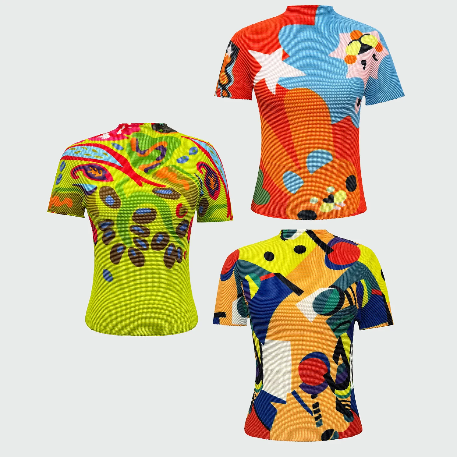 Miyake-Top plisado con sentido de moda para verano, Top fino y cómodo, modelos de mostrador, cuello medio alto, jersey de fácil cuidado, 2026