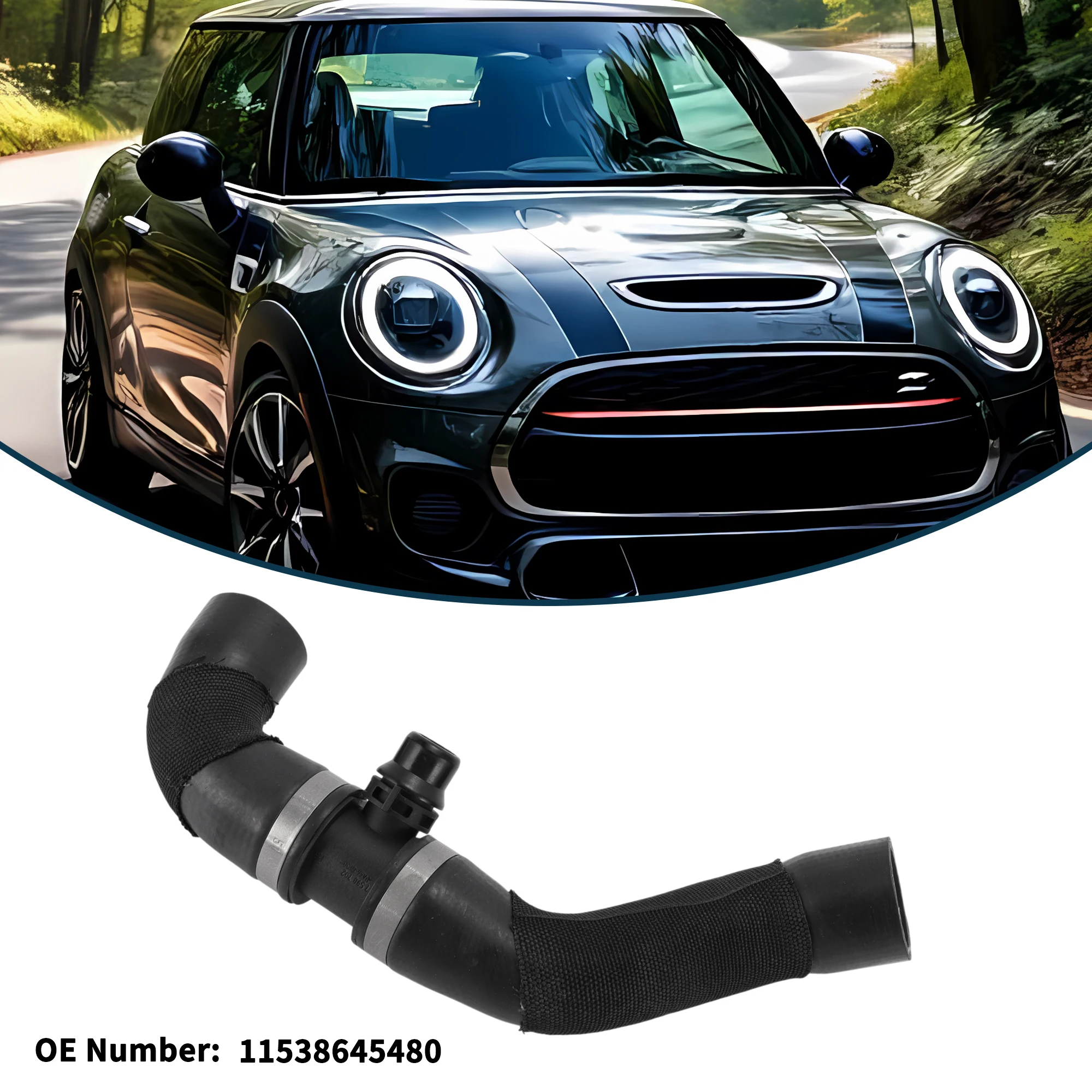 Шланг радиатора Motoforti, шланг обогревателя No 11538645480 для BMW Mini Cooper 18-23, резиновый шланг охлаждающей жидкости, черный, 1 шт.