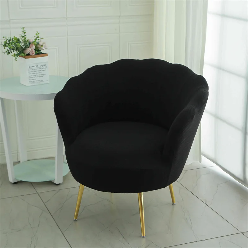 New Solid Color Petal Chair Cover Elastic Four-Season Universal Cosmetic Seat Slipcovers Cozy Arc Dustproof Furniture Protector