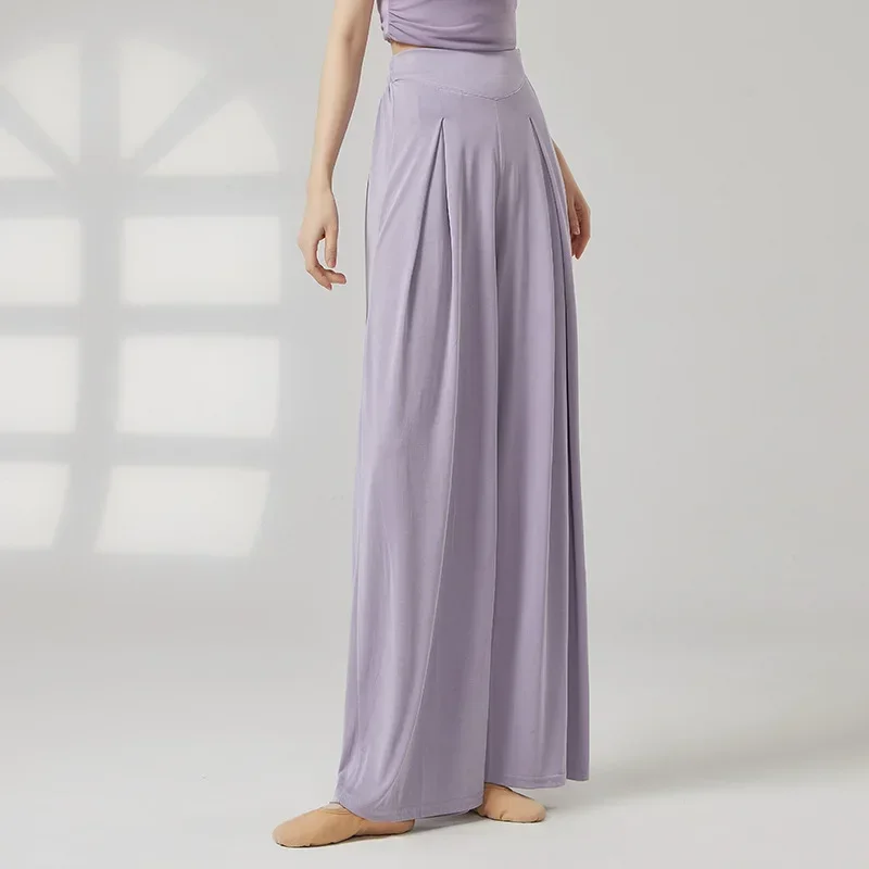 Danza moderna nuovi pantaloni larghi ed eleganti dritti a gamba larga Abiti da ballo cinesi Abiti da allenamento per il corpo per adulti da donna
