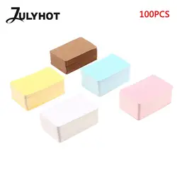 100Pcs Blank Playing Card Hard Kraft Paper Cardboard Hand-painted DIY Postcards Message Card English Word Card Hard Cardboard