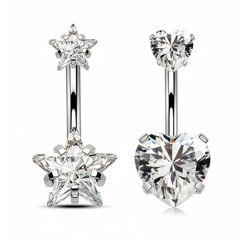 Женственное сердце для пирсинга пупка, сексуальное кольцо из нержавеющей стали для женщин