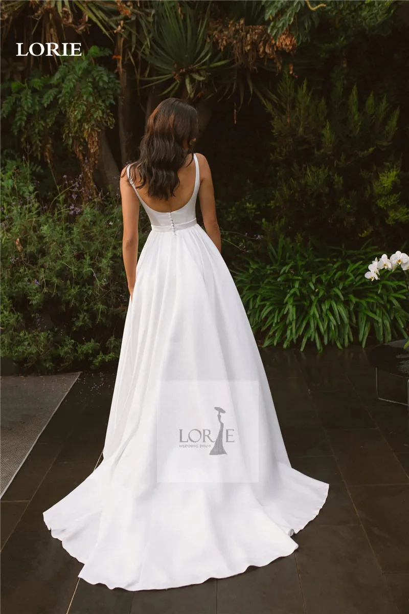 LORIE French Pastoral Style Wedding Dresses A Line Sleeveless Bride Dress Elegant Soft Satin Princess Wedding Gowns Customized