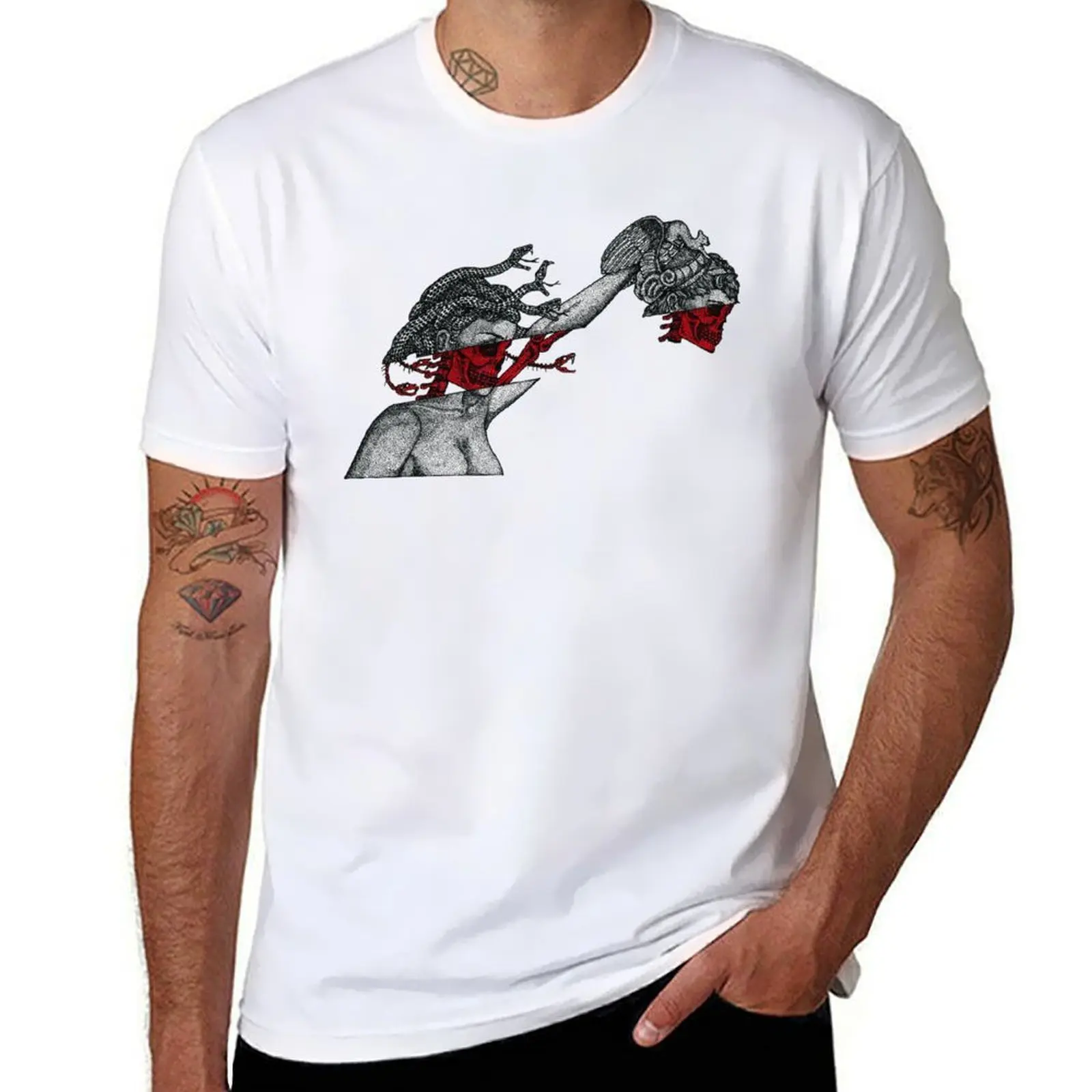 

Medusa with the head of Perseus T-Shirt man t shirt luxury t shirts for man cotton funny T-Shirt
