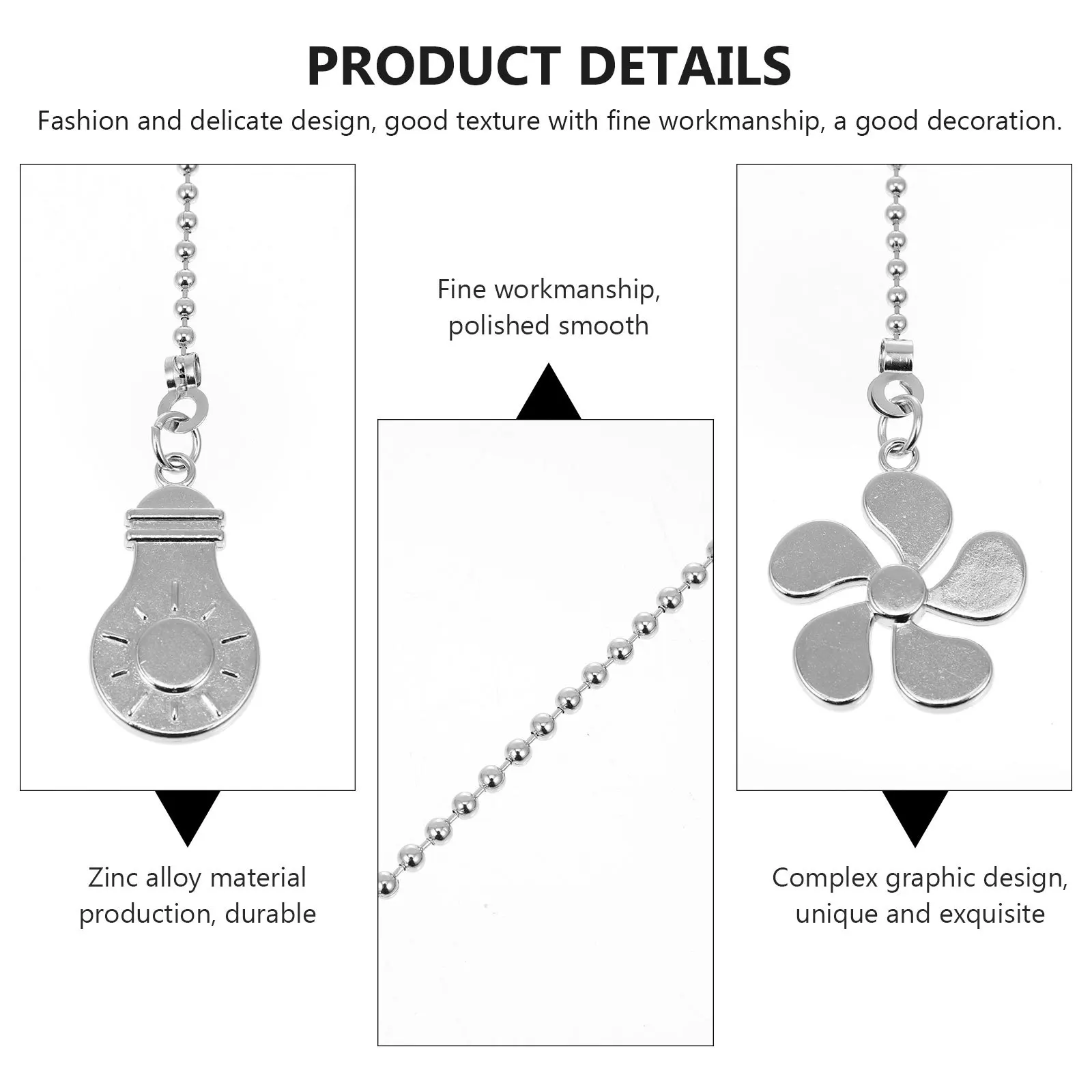 

2Pcs Ceiling Light Pull Chain Extension Unique Sophisticated Style Wedding Party Decor Ball Ceiling Light Pull