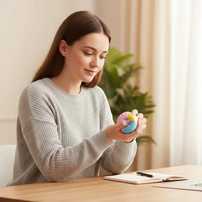 Slow Rebound Wax Skin Squeeze Stress Balls Squeezable Sensory Fidget Toy Non-toxic BPA Free for Kids Adults Daily Anxiety Relie