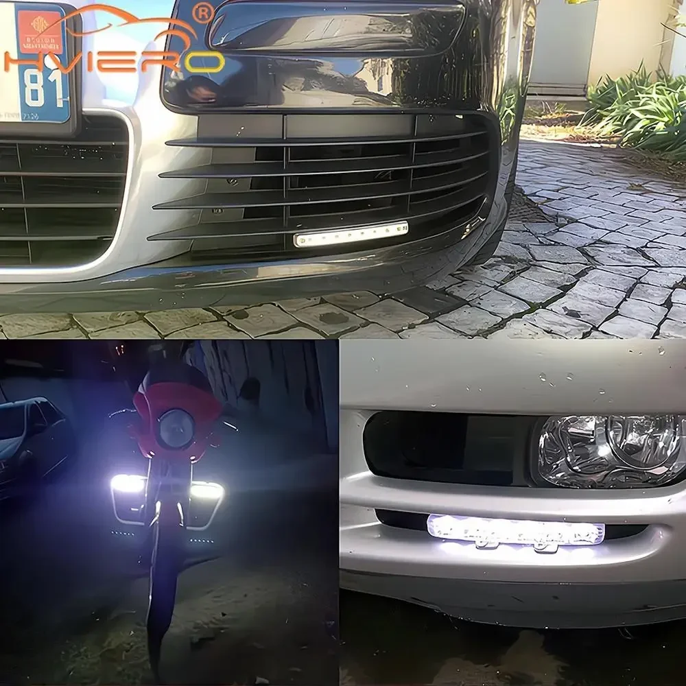 1X DRL 8LED Fog Lights Daytime Driving Running Light Waterproof White Lamp Durable DC Head Lamps Parking Bulb Cars Led Universal