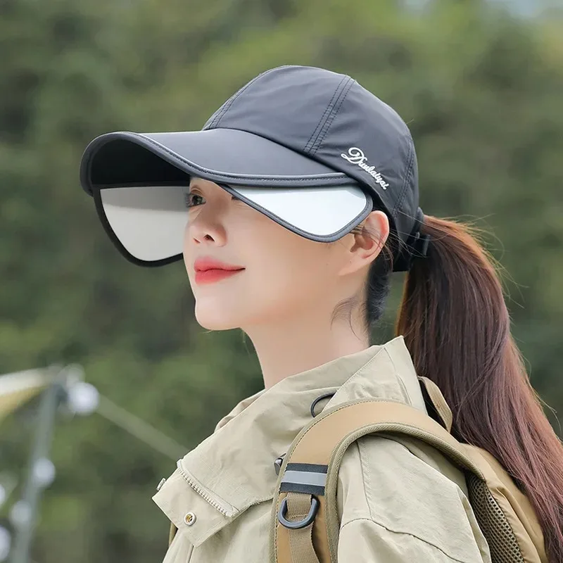Sonnenhut mit breiter Krempe, Sonnenschutz, Baseballmütze, verstellbares Visier, UV-Schutz, Sportkappe, Sonnenschutz, reflektierender Streifen, Sonnenschutz, Sonnenblende, Hut für den Außenbereich