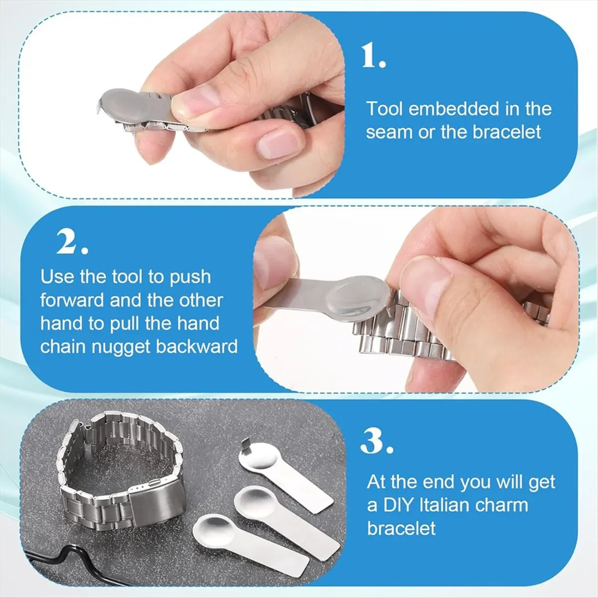 【~ NEW A60I】5 PCS Thumb Style Charms Opening Tools Metal Bracelet Helper Fitting Tool for Add and Remove Charm Bracelets