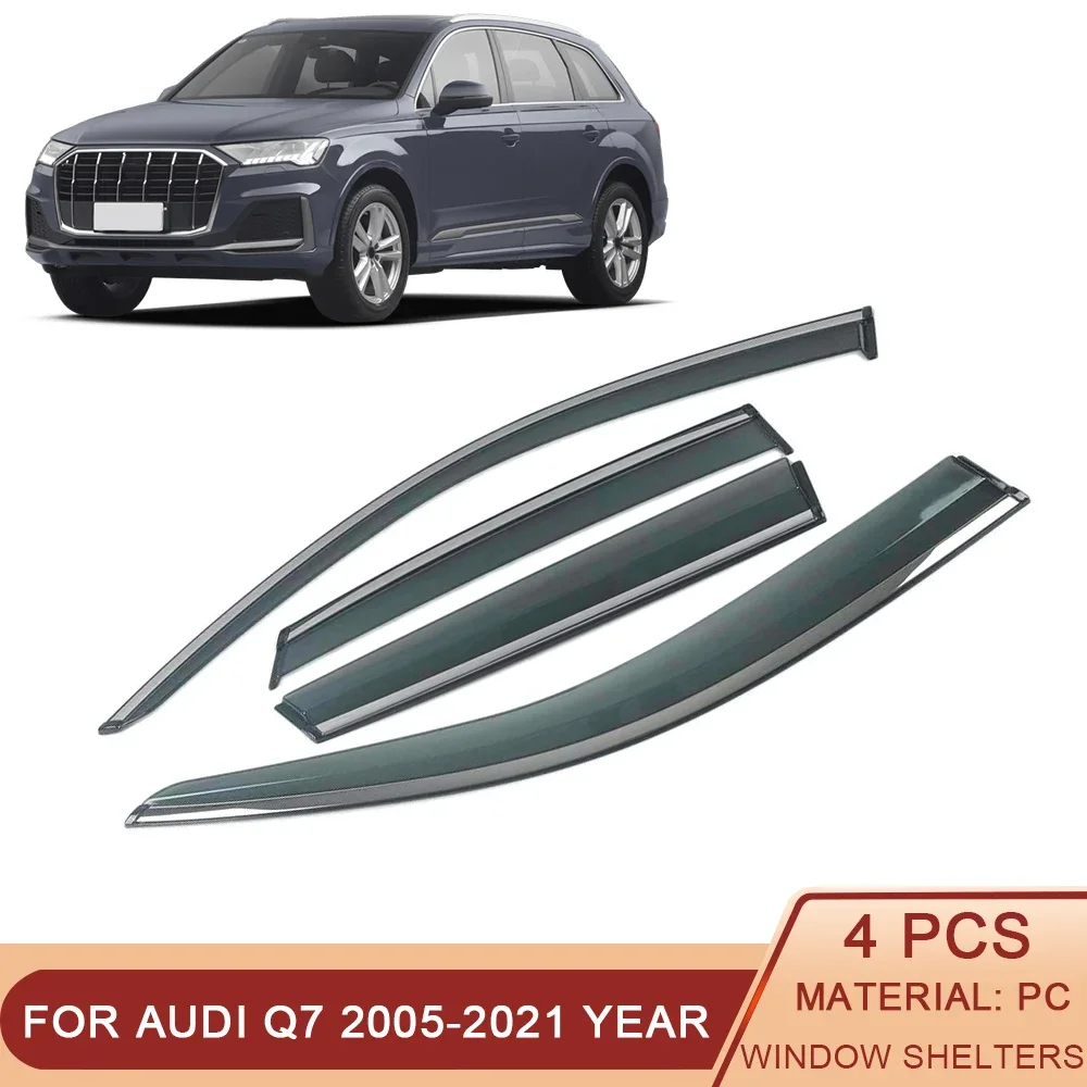 Janela do carro Sun Rain Shade, Viseiras Escudo, Abrigo, Deflector Capa Adesivo, Acessórios Exterior, Audi Q7, 4L, 4LB, 4M, 4MB, 2005-2021