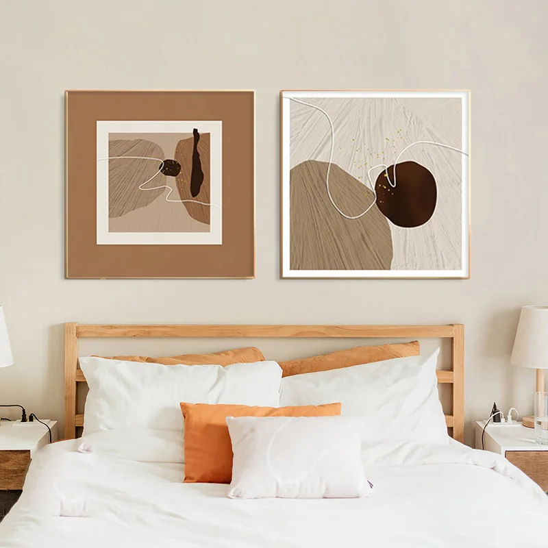 bedroom wall art, living room master bedroom square abstract personality high-end restaurant background wall painting