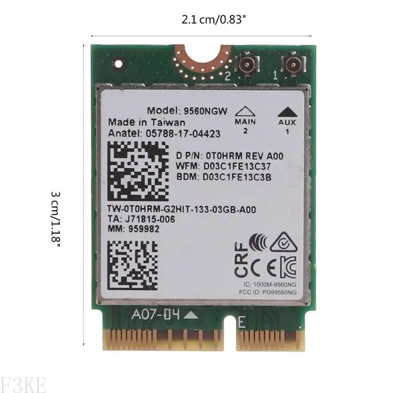 Dual Band Wireless AC 9560デスクトップキットBluetooth 5.0 802.11ac M.2 9560NGW WiFiカード用F3KE300MBPS