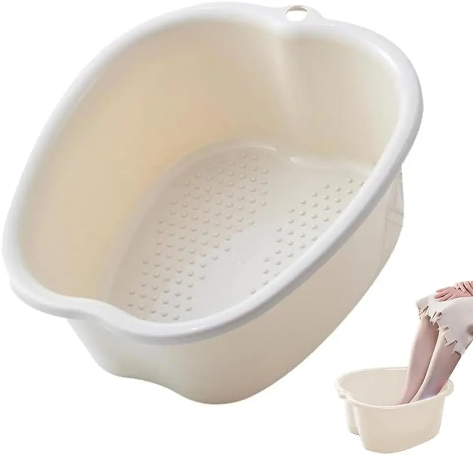 

Large Foot Soaking Tub with Massage Bumps for Relaxation and Exfoliation, Durable White Basin