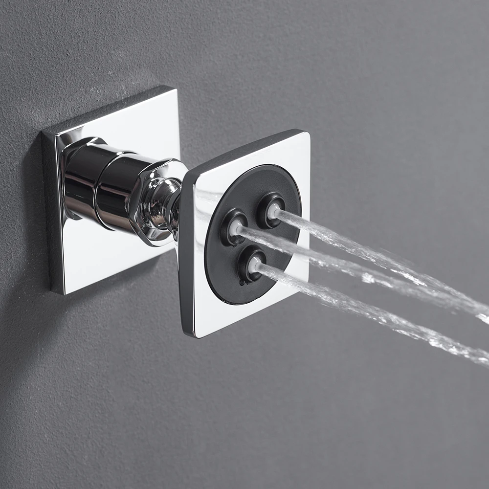 Vierkante chromen douche-bodyj - Shower Body Jet Massage Spray Square recensie en prijs
