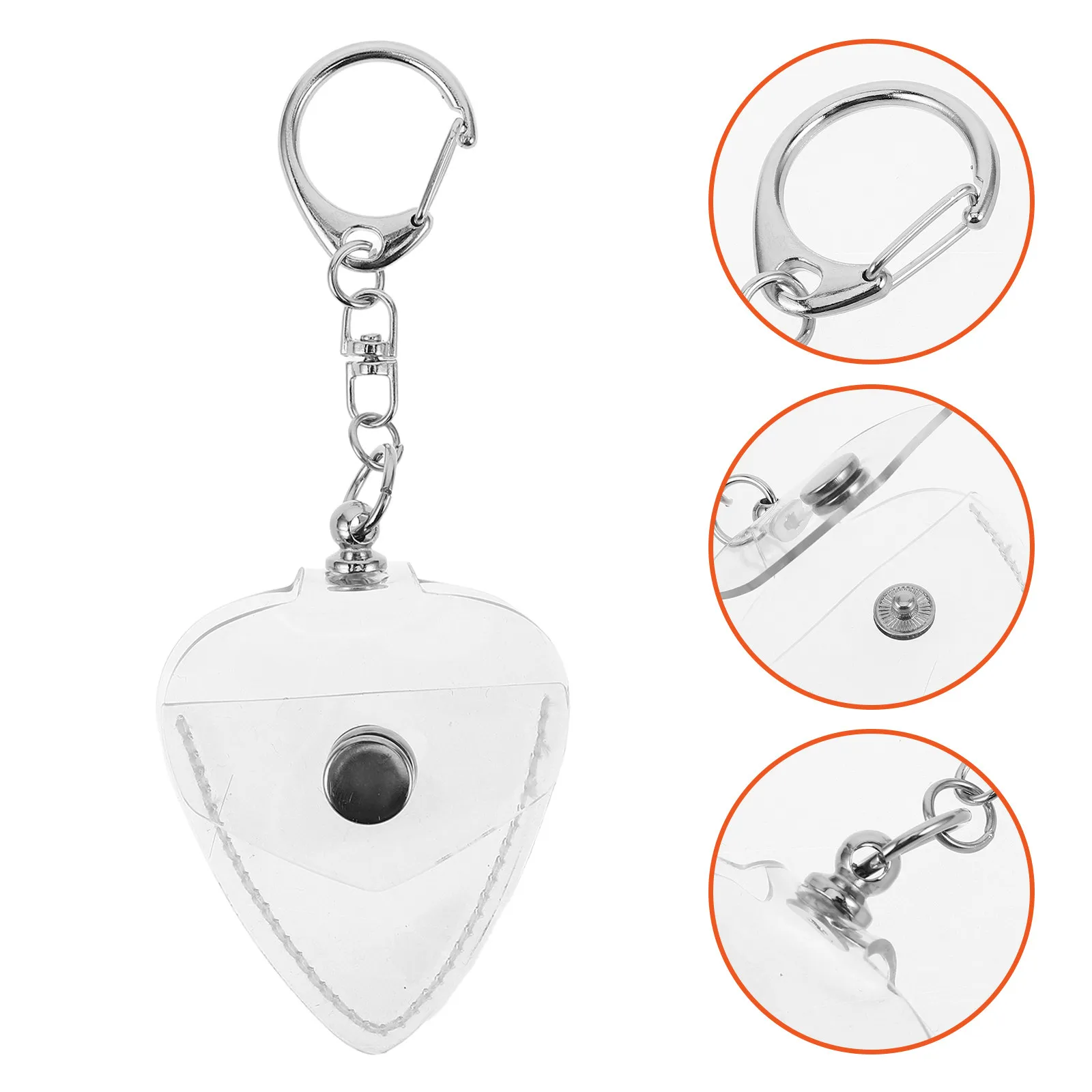 

Guitar Pick Holder Case Clear Plastic Plectrum Storage Container Portable Keychain Accessory for Musicians on The Go Practice