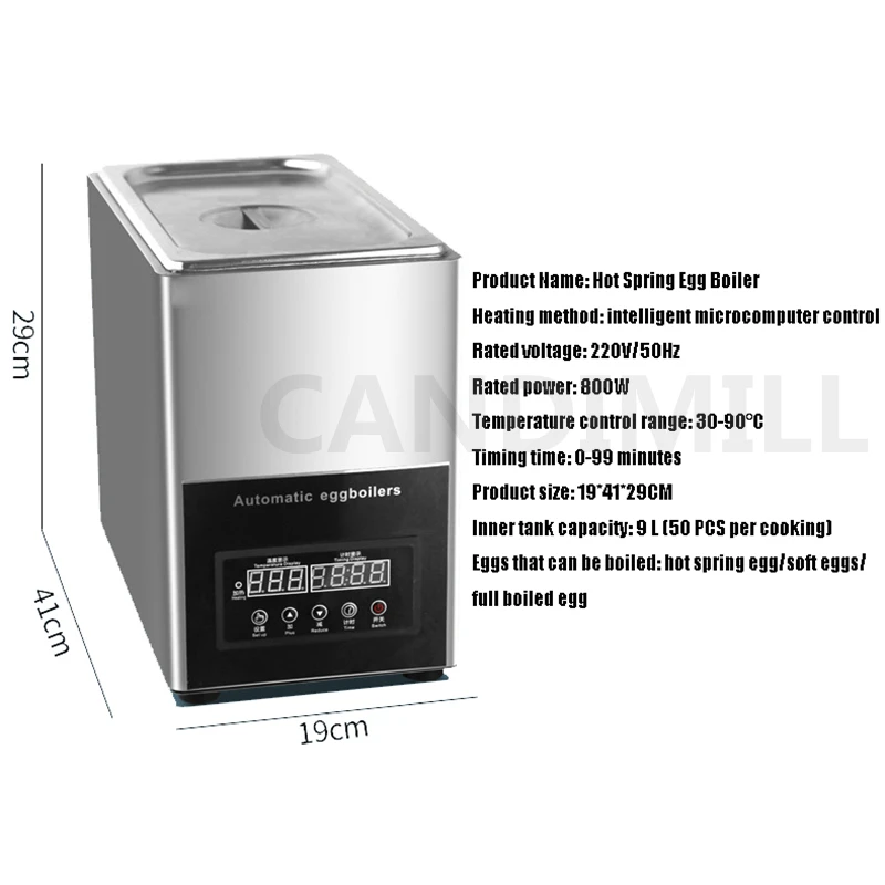 220V น้ําร้อนเครื่องต้มไข่ไฟฟ้าหม้อต้มไข่ Hot Spring ไข่เครื่องทําอาหาร