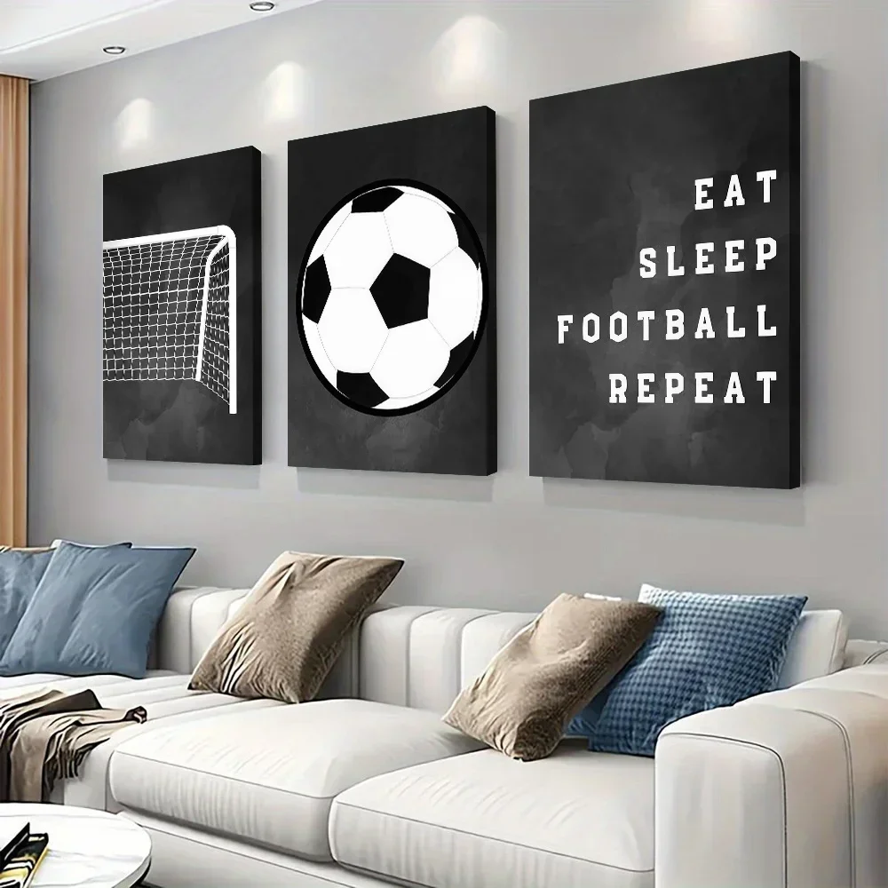 3PCS frameless Multi-size   high-definition decorative paintings, of football door net art canvas hanging painting mode