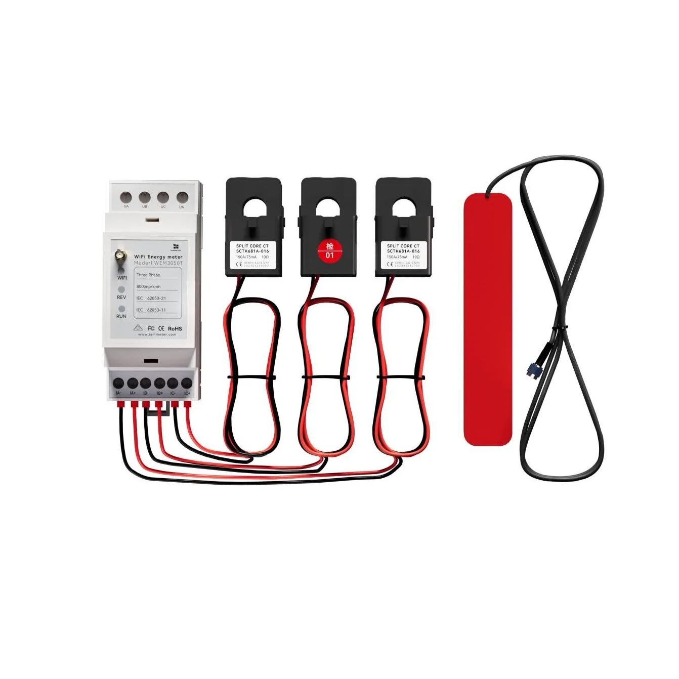 Bidirectional three phase energy meter WiFi 150A DIN rail Modbus TCP/RTU, Home-Assistant,Zabbix,NodeRed,3-month cloud service