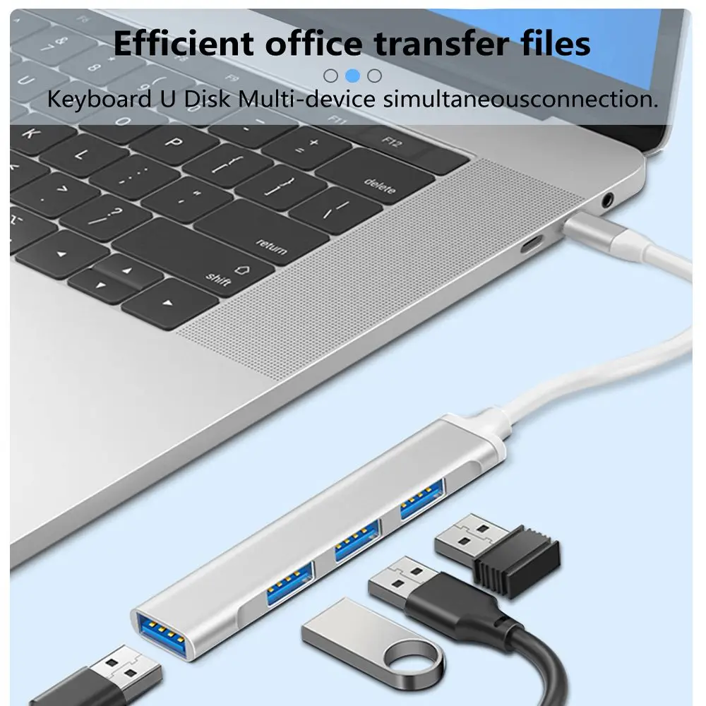 4 Port Expander Data Transmission USB C HUB USB 3.0 Splitter Type-C 3.1 Dock Station For Laptop PC