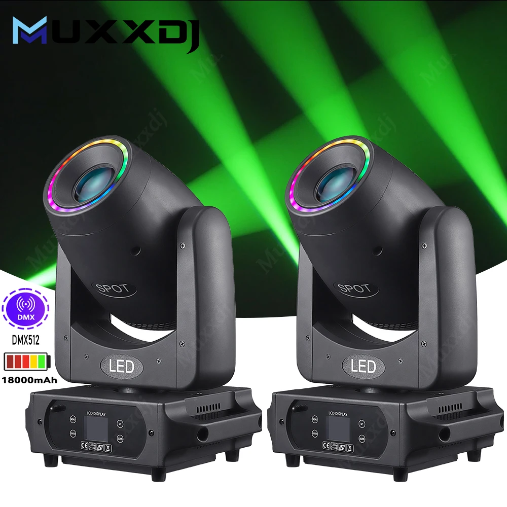 MUXXDJ BPM SPOTS 100w Battery Moving Head Light 2pcs Wireless DMX Pattern Lights DJ Wedding Party Club Event Stage