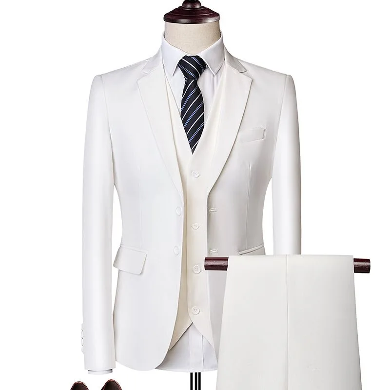 Z53Men's suit white black groomsmen dress