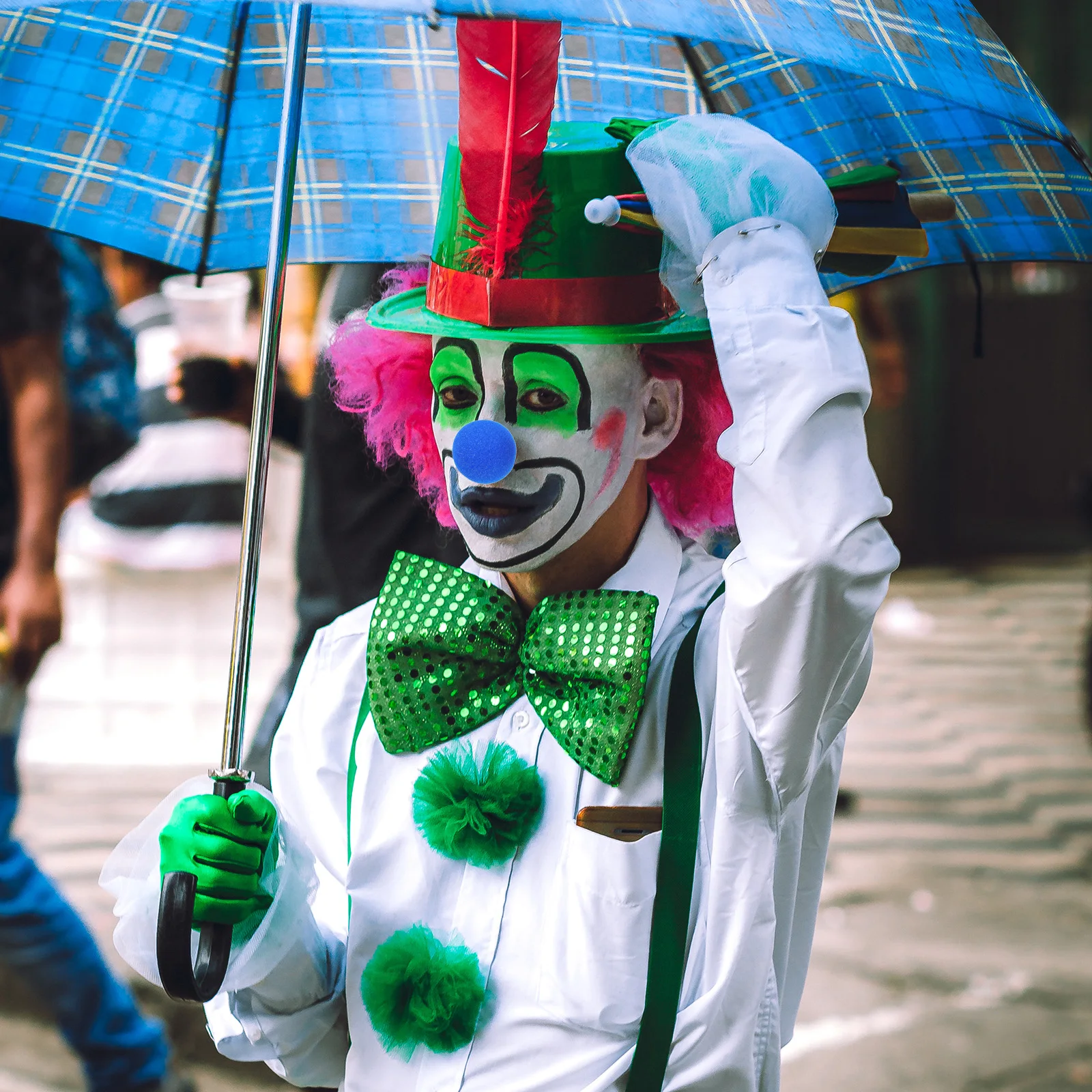 40 pièces drôle éponge Clown accessoires de fête professionnels accessoires de scène pour la fête de noël Halloween (5CM de diamètre, rouge 20 pièces + bleu 2