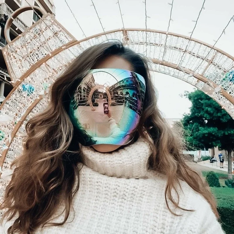 OVERSIZED FULL FACE Polarized Large MIRROR Sunglasses Huge Big Face SHIELD MASK - Image 5