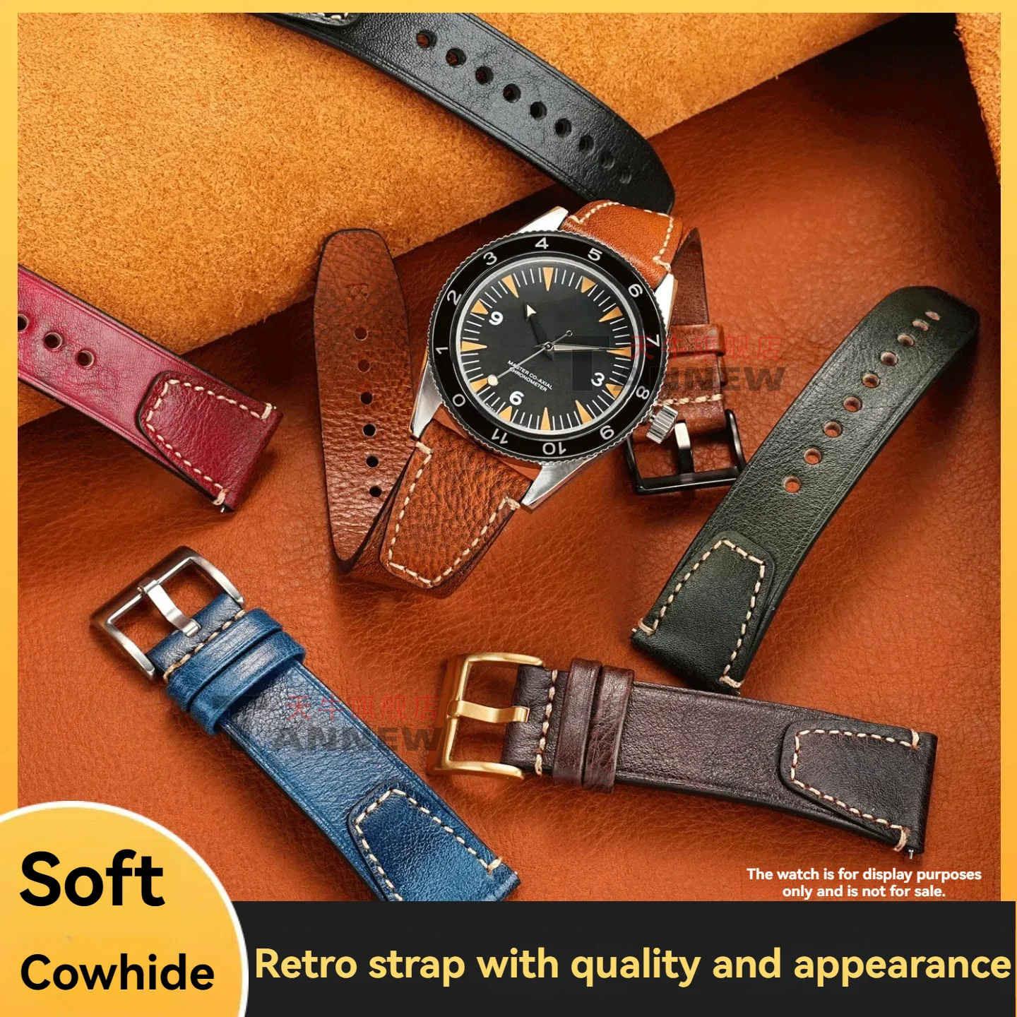 Handmade Distressed Leather Watch Strap 20mm 22mm Vintage Worn-Effect Quick Release Men's Top-Grain Cowhide Soft watch Band