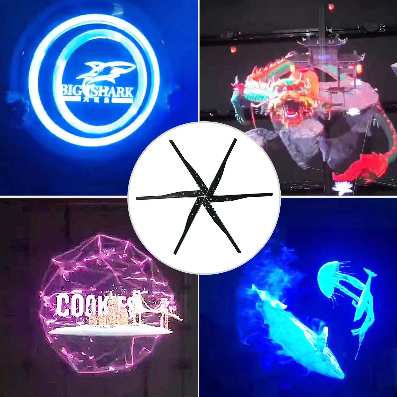 22 - 45inch Advertising Hologram Fan Led 3D Hologram Projector Advertising For HD Image Video Projector Lighting Light Upgraded