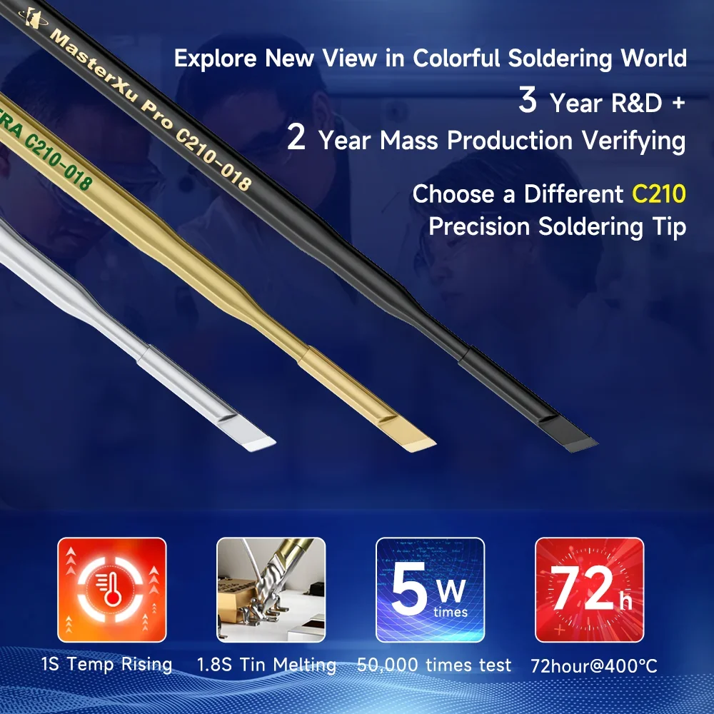 HISEECON Precision C210 Soldering Iron Tips Series Lead Free For Mobile Phone Motherboard Electrical Appliance Welding Tools