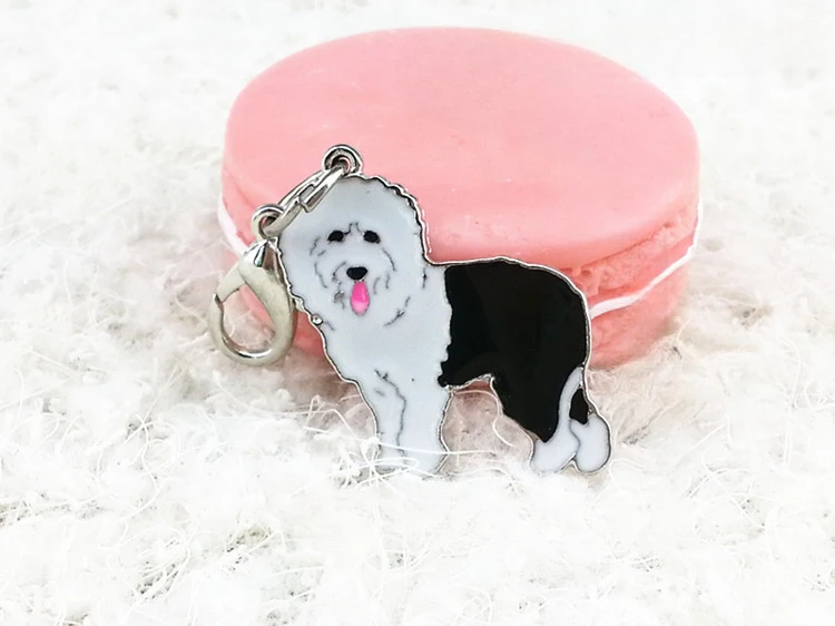 cute Old English Sheepdog dog Keychain Pet dog Key Ring Animal Key Chains Souvenir Gifts For Women Men Cay Keys Jewelry