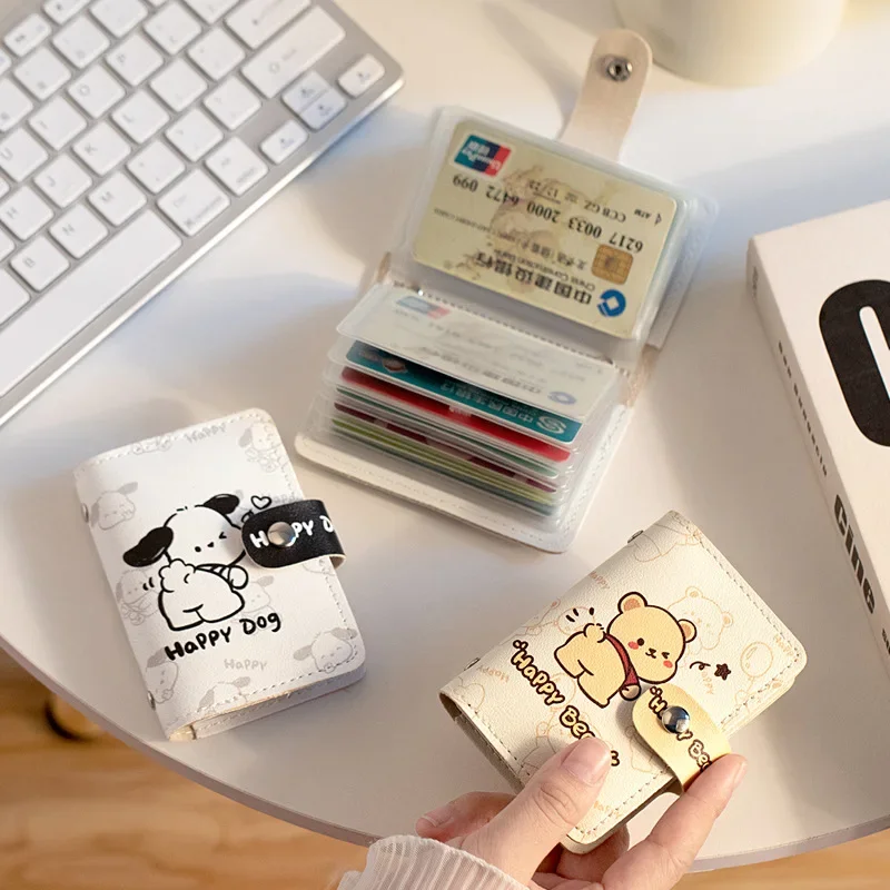 Paq Dog o dużej pojemności z wieloma gniazdami Mini śliczne zintegrowane etui na karty klip certyfikat identyfikacyjny etui na prawo jazdy dla kobiet