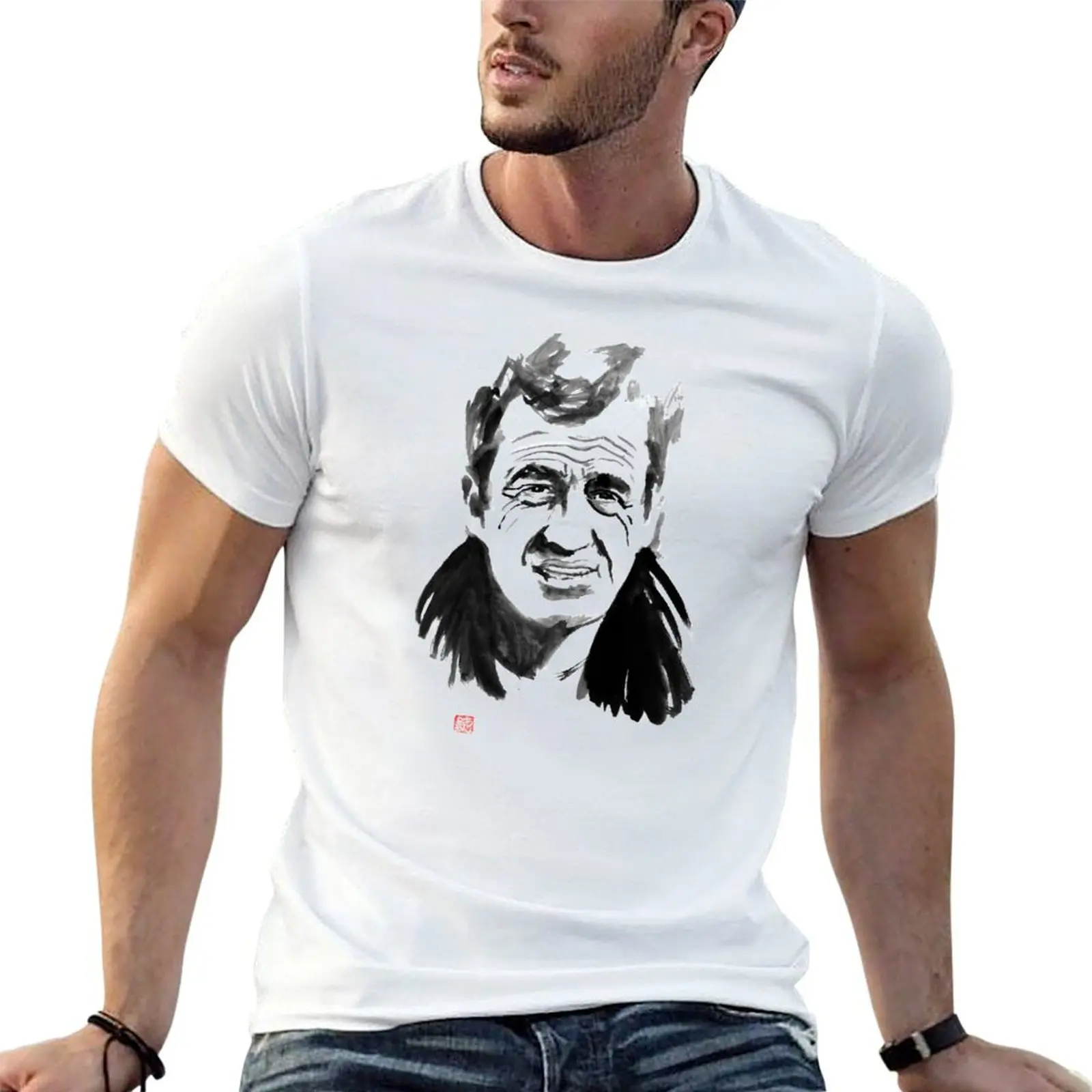 Camiseta jean paul belmondo para hombre, camiseta de algodón 100% g, camisetas para hombre, camisetas gráficas divertidas para hombre