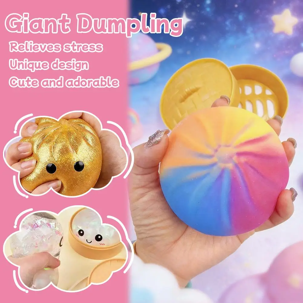 

1 шт. Разноцветные сенсорные игрушки-антистресс в виде пельменей/булочек с пароваркой, имитация еды, скуиши, подарки