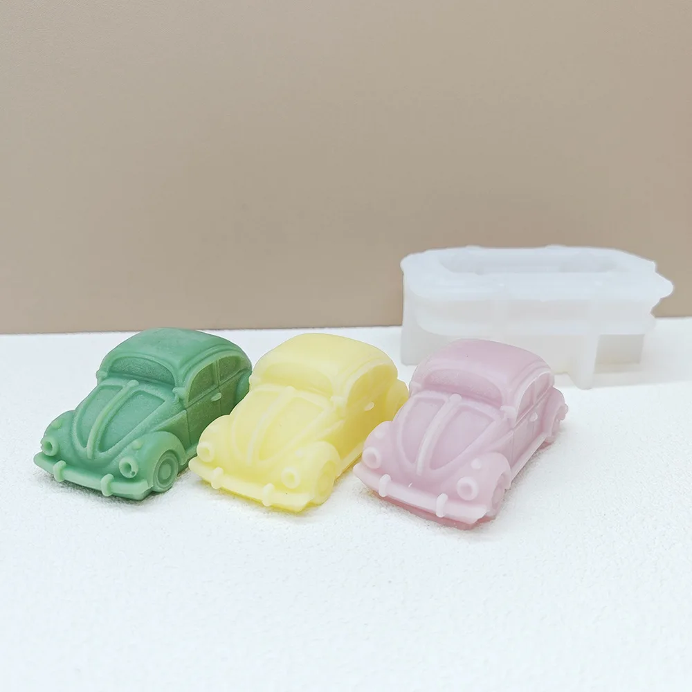 Cute Beetle Car Candle Mold Classic Nostalgic Beetle Car Aroma Candle Silicone Moulds
