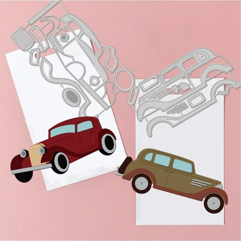 Carro clássico aço carbono Stencil Template, carro vintage de corte morre, Metal Padrão, Cartão DIY Making, Scrapbooking, 3pcs