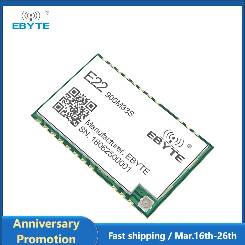 SX1262 LoRa Spread Spectrum 32M High-precision TCXO Wireless Module 868/915MHz EBYTE E22-900M33S SPI Module 33dBm SMD 16KM