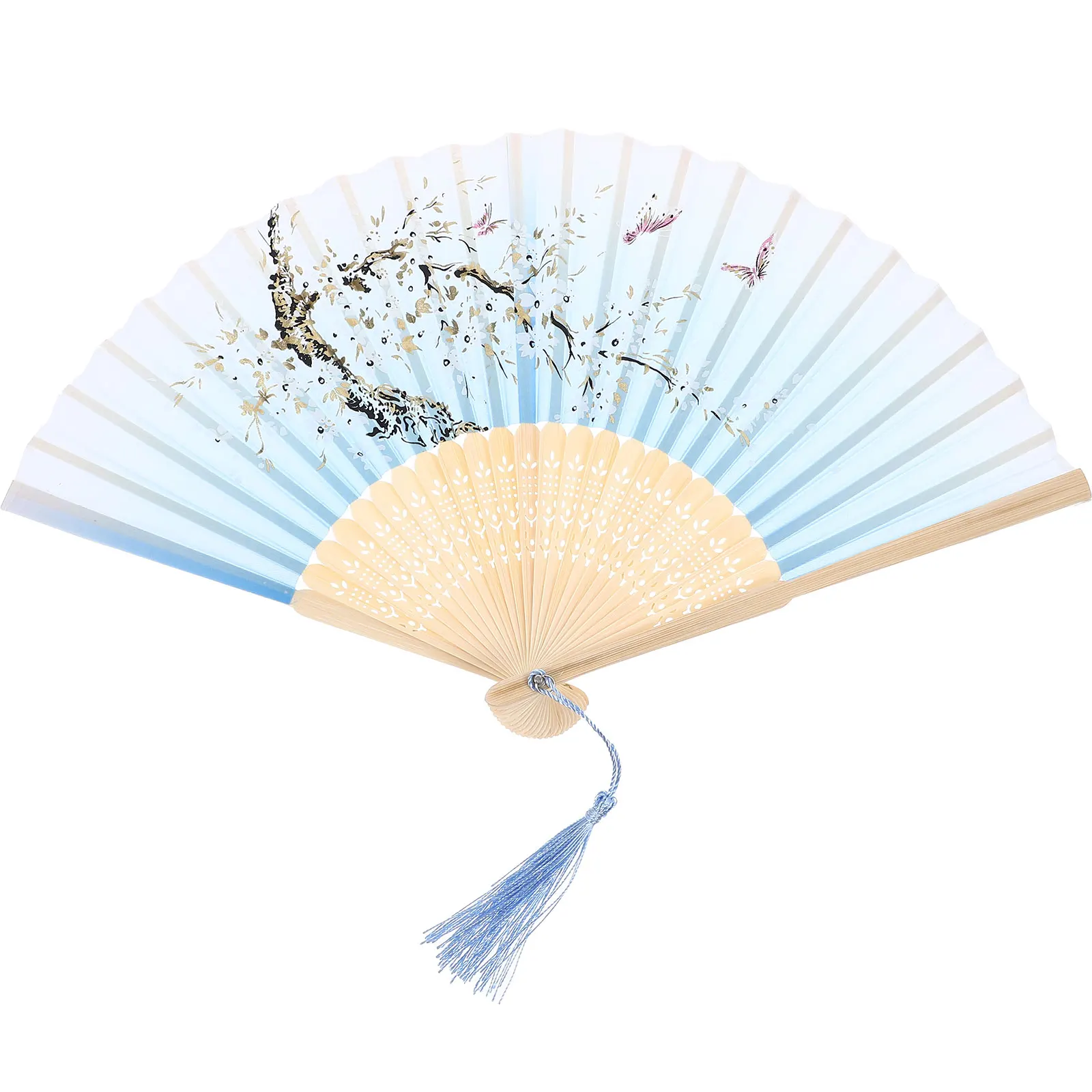

Bamboo Folding Fan Decorative Hand Fans Retro Style Foldable Small Classic Adornment Wedding Party Prop Cloth Cooling