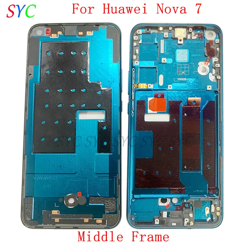 Middle Frame Center Chassis Cover Housing For Huawei Nova 7 Phone Metal LCD Frame Repair Parts