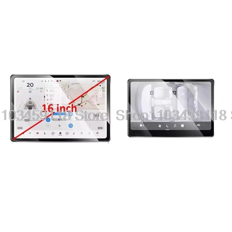 테슬라 모델 YL 테슬라 모델 Y 2026 16인치 차량용 GPS 네비게이션 8인치 후방 에어컨용 강화유리 스크린 보호필름 썸네일 4