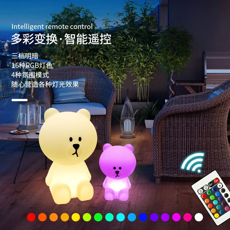 かわいいミッフィーウサギ充電式LED寝室用睡眠ライト漫画ボリス屋外フロアランプ子供用クリエイティブフェスティバルギフト