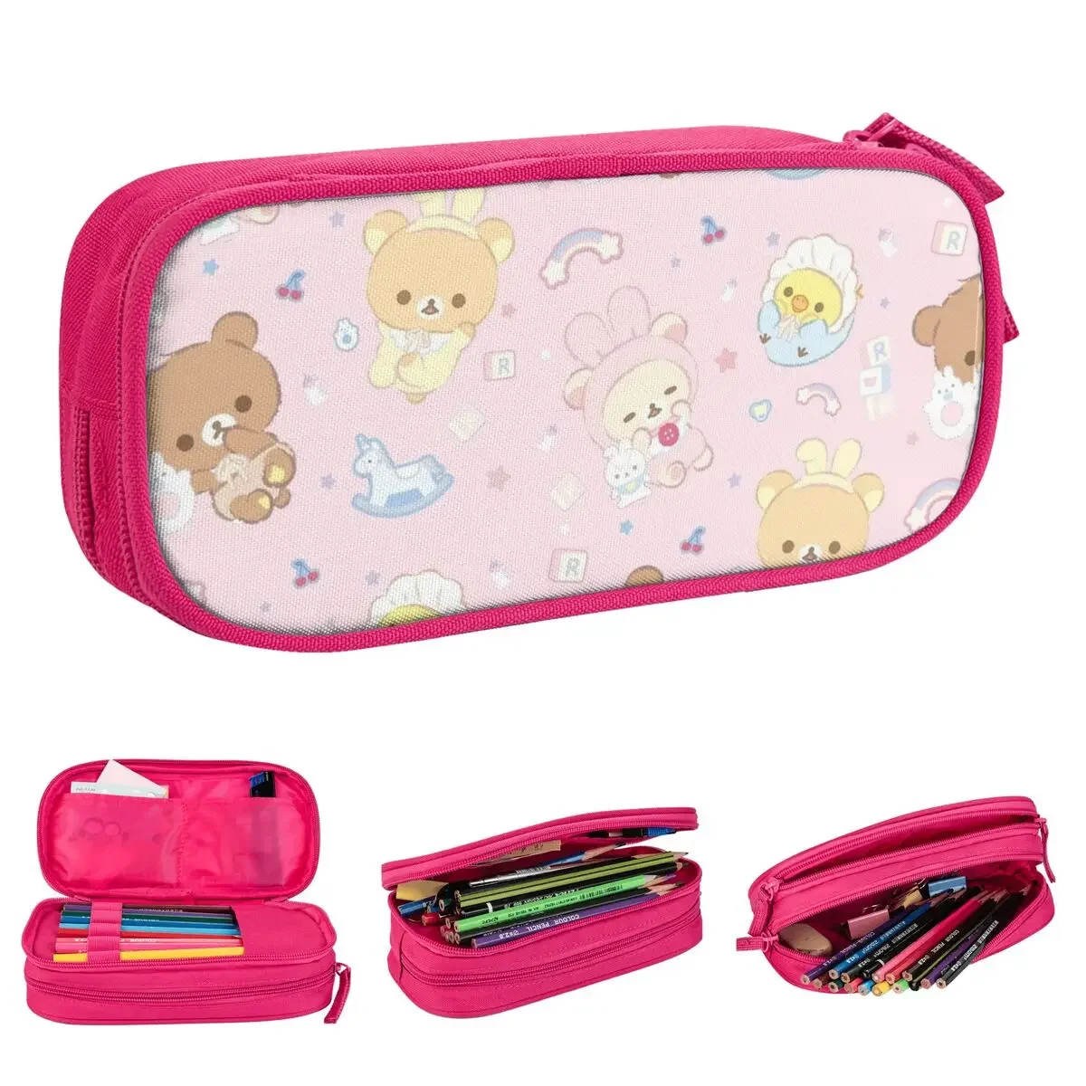 Fashion Rilakkuma And Friends Pencil Cases Pencil Pouch Pen for Girl Boy Big Capacity Bag Students School Zipper Stationery