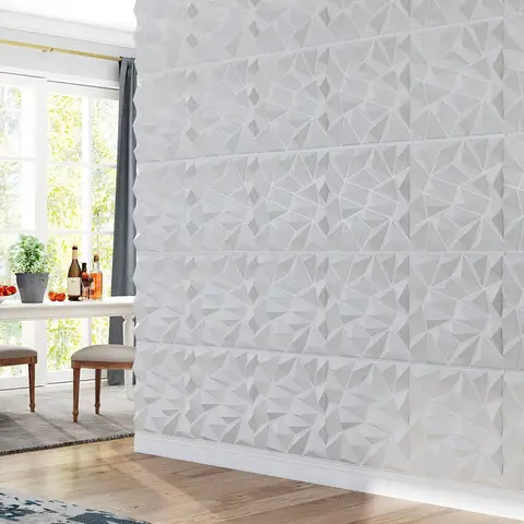 20 Pack 3D Wall Panels PVC Diamond Textured Wall Tiles for DIY Painting Cutting