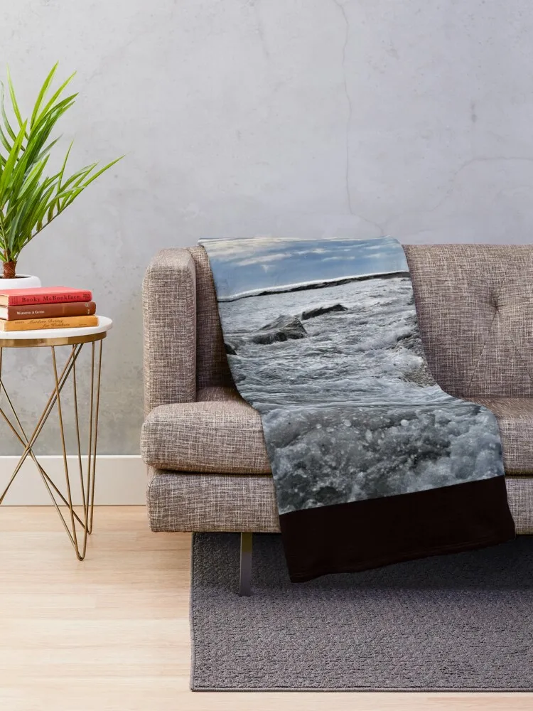 Capturing Chaos: The Beauty of a Stormy Sea Throw Blanket Bed covers Weighted Blankets