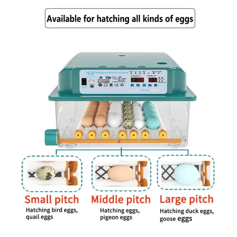 16 Eggs Intelligent Incubator Fully Automatic Small Domestic Duck Goose and Pigeon Incubator Power Supply CE Certification