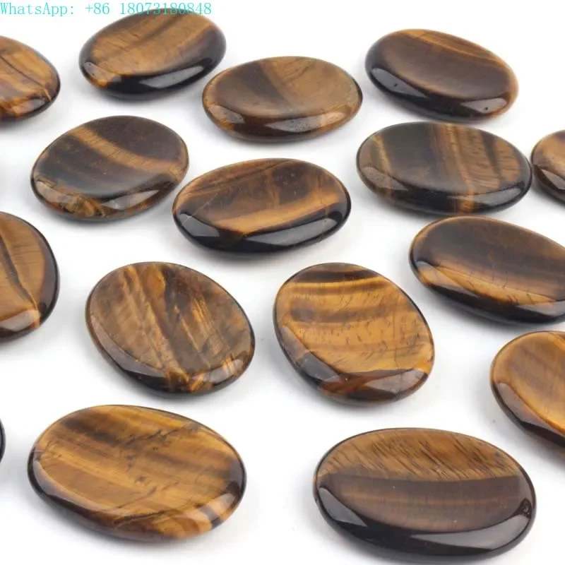 Wholesale Smooth Gemstone Natural Tiger Eye Stone  Fingertip Stone Worry Stone Crystal Palm