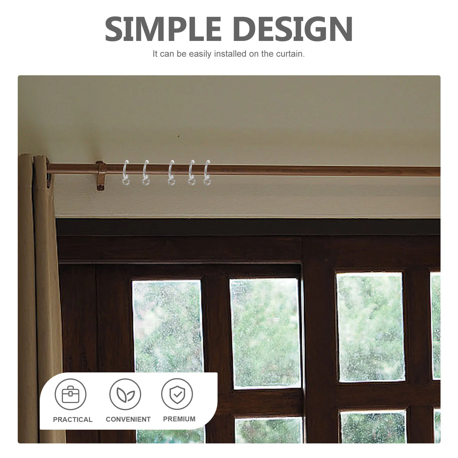 

10pcs Thickened Eyelet Sturdy Shower Hanging For Heavy Lightweight Drapes Accessories Drapery Holders Buckle Track